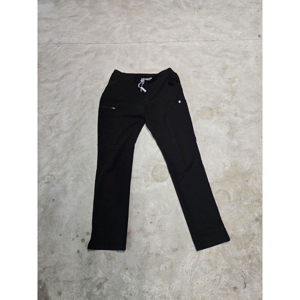 Figs Unisex Scrub Black Straight Leg Pants Sz Medium Tall